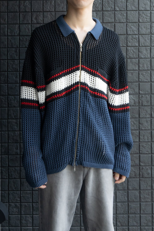 【THE JEAN PIERRE】"ジップメッシュニットシャツ"